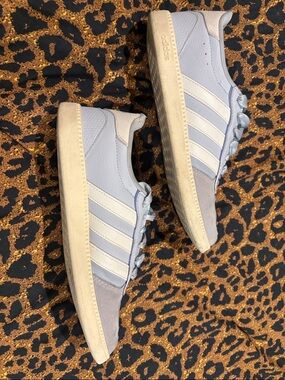 adidas Light Blue Low-Top Sneakers with Cream Stripes
